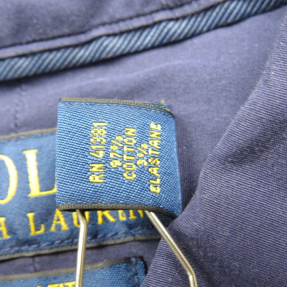 Polo Ralph Lauren Shirt Mens Extra Large Blue Stretch Poplin Button‎ Slim Fit